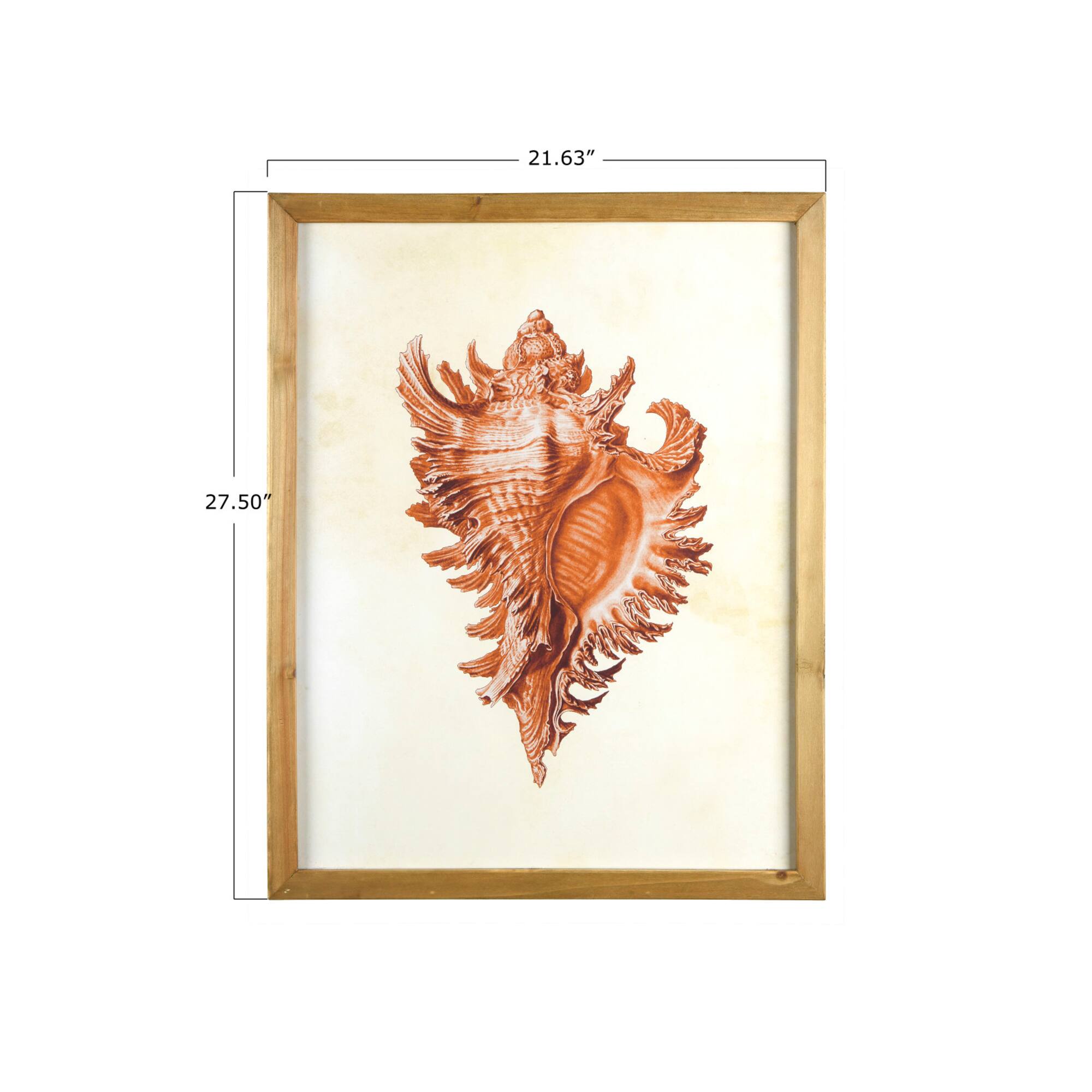 Hello Honey® Red Shells & Coral Wood Framed Wall Art, 4ct.
